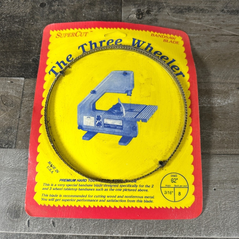 Band Saw Blade Three Wheeler 62" length x 3/16" width 8 teeth per inch 5394